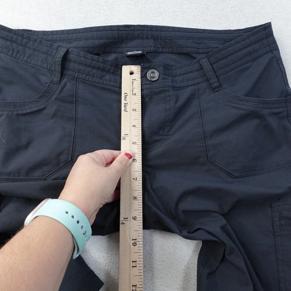 Kuhl Horizn Shorts Womens 12 Black Cargo Hiking Ripstop Roll Up Outdoor 6304